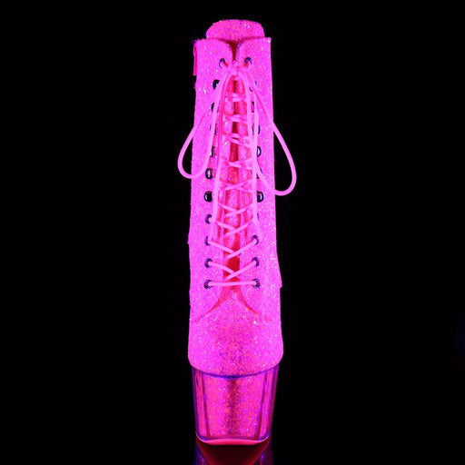 Pleaser ADORE-1020G Platform Ankle Boot (Neon Pink Glitter/Neon Pink Glitter)