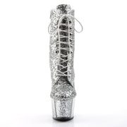 Pleaser ADORE-1020G Platform Ankle Boot (Silver Glitter/Silver Glitter)