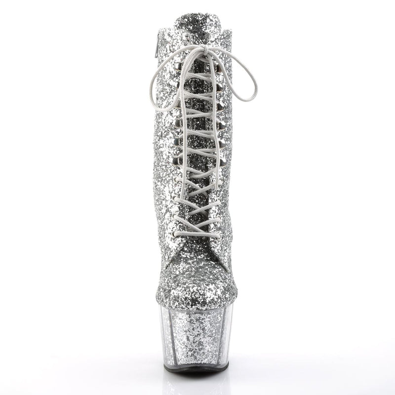 Pleaser ADORE-1020G Platform Ankle Boot (Silver Glitter/Silver Glitter)