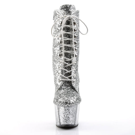 Pleaser ADORE-1020G Platform Ankle Boot (Silver Glitter/Silver Glitter)