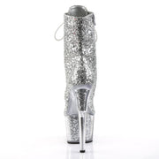 Pleaser ADORE-1020G Platform Ankle Boot (Silver Glitter/Silver Glitter)