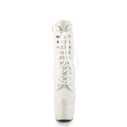 Pleaser ADORE-1020GDLG Platform Ankle Boot (White Multi Glitter/White Multi Glitter)