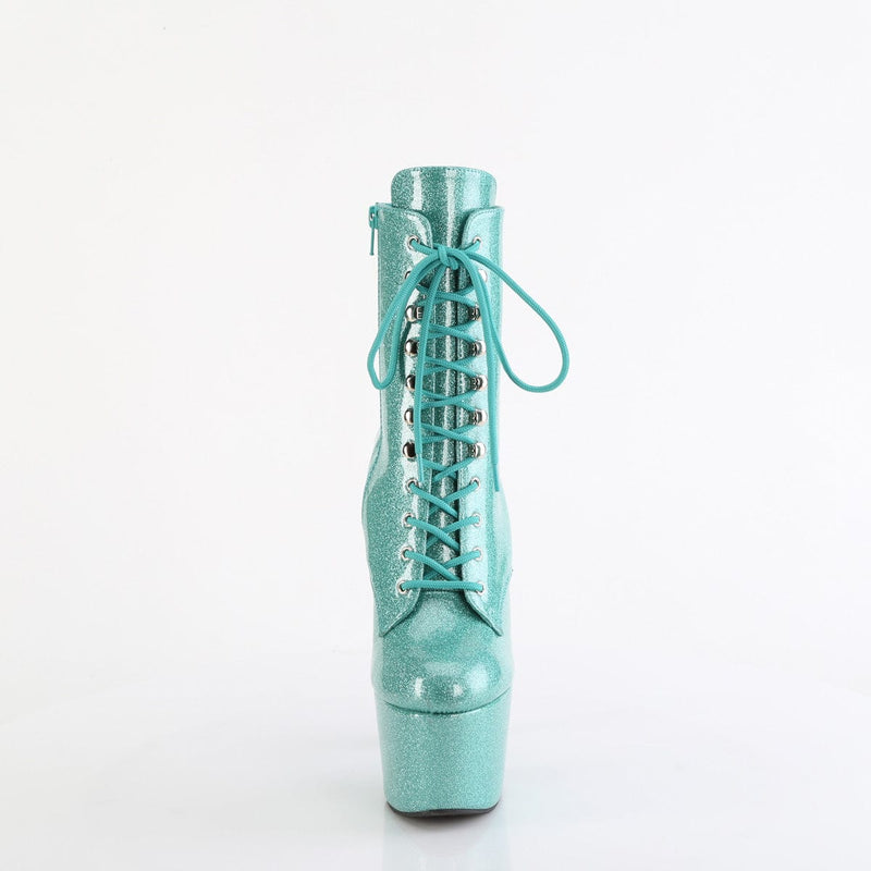 Pleaser ADORE-1020GP Platform Ankle Boot (Aqua Glitter Patent/M)