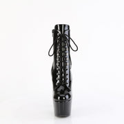 Pleaser ADORE-1020GP Platform Ankle Boot (Black Glitter Patent/M)