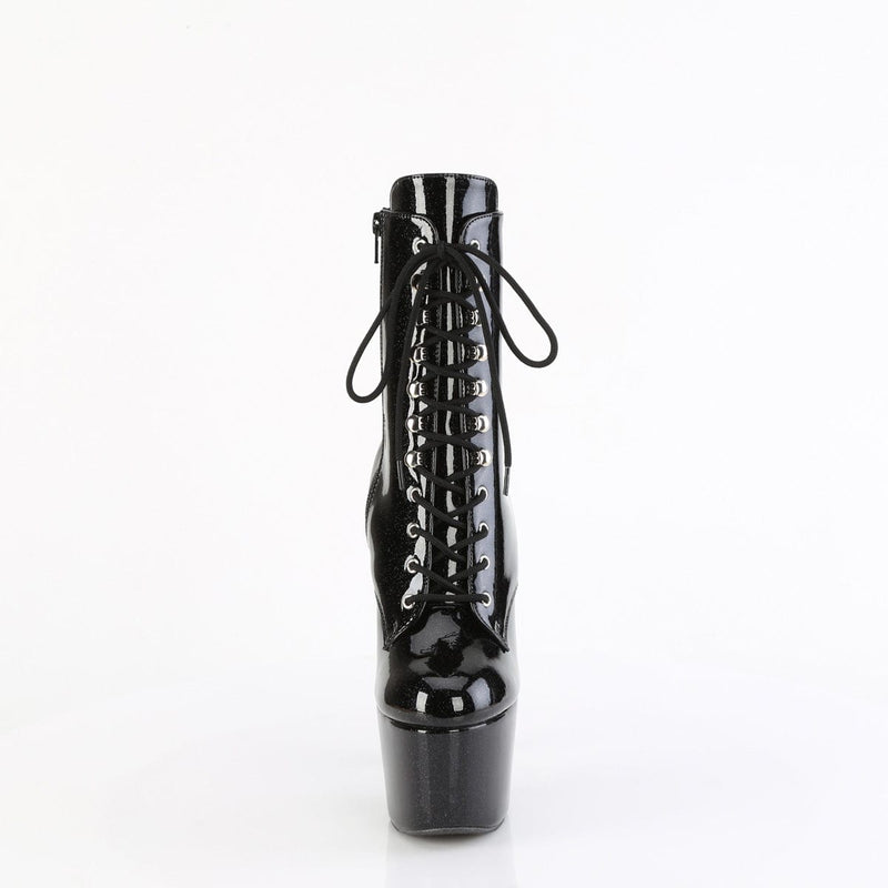 Pleaser ADORE-1020GP Platform Ankle Boot (Black Glitter Patent/M)