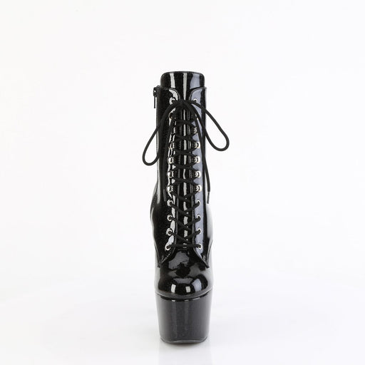 Pleaser ADORE-1020GP Platform Ankle Boot (Black Glitter Patent/M)