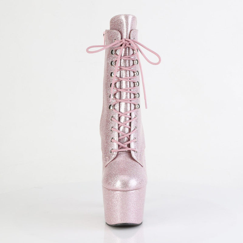 Pleaser ADORE-1020GP Platform Ankle Boot (Blush Pink Glitter Patent/M)