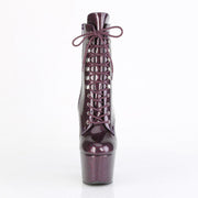 Pleaser ADORE-1020GP Platform Ankle Boot (Eggplant Glitter Patent/M)