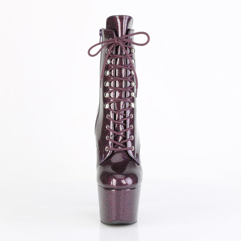 Pleaser ADORE-1020GP Platform Ankle Boot (Eggplant Glitter Patent/M)