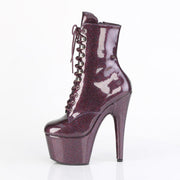 Pleaser ADORE-1020GP Platform Ankle Boot (Eggplant Glitter Patent/M)