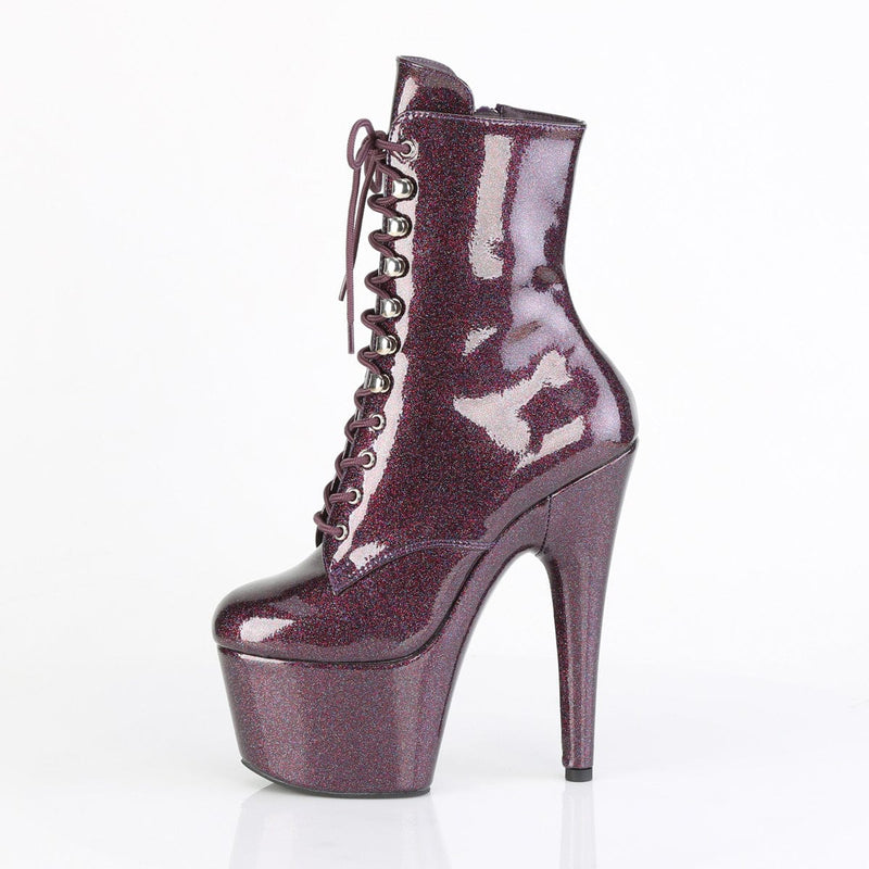 Pleaser ADORE-1020GP Platform Ankle Boot (Eggplant Glitter Patent/M)