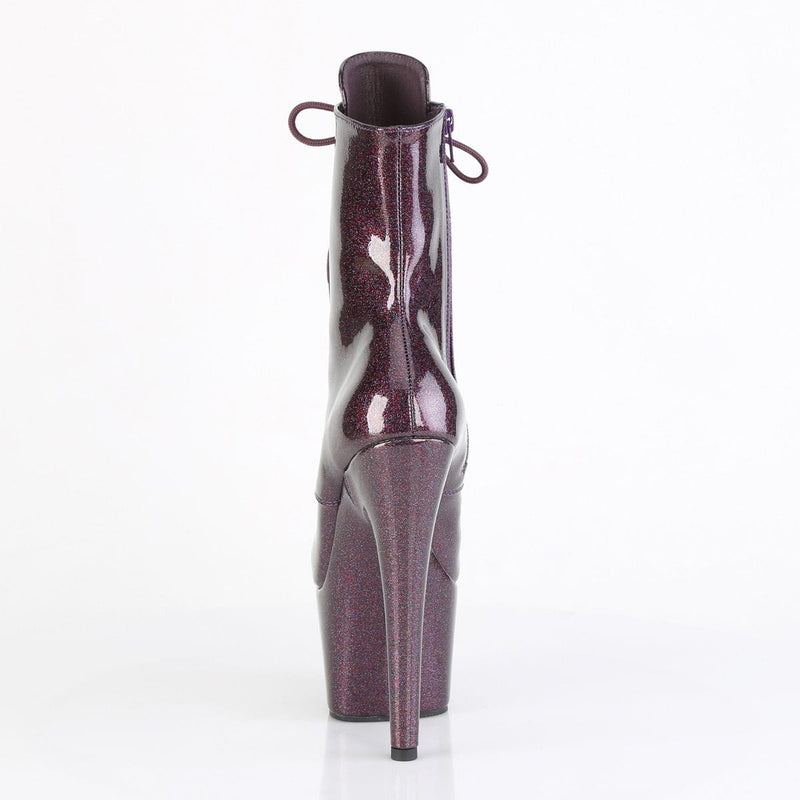 Pleaser ADORE-1020GP Platform Ankle Boot (Eggplant Glitter Patent/M)