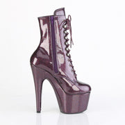 Pleaser ADORE-1020GP Platform Ankle Boot (Eggplant Glitter Patent/M)