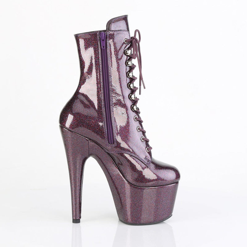 Pleaser ADORE-1020GP Platform Ankle Boot (Eggplant Glitter Patent/M)