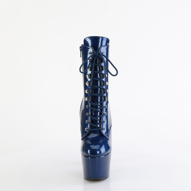 Pleaser ADORE-1020GP Platform Ankle Boot (Navy Blue Glitter Patent/M)