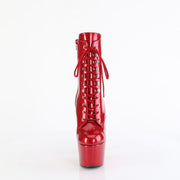 Pleaser ADORE-1020GP Platform Ankle Boot (Ruby Red Glitter Patent/M)