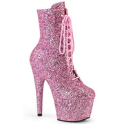 Pleaser ADORE-1020GWR Platform Ankle Boot (Baby Pink Glitter/Baby Pink Glitter)