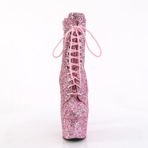 Pleaser ADORE-1020GWR Platform Ankle Boot (Baby Pink Glitter/Baby Pink Glitter)