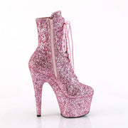 Pleaser ADORE-1020GWR Platform Ankle Boot (Baby Pink Glitter/Baby Pink Glitter)