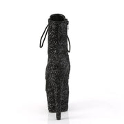 Pleaser ADORE-1020GWR Platform Ankle Boot (Black Glitter/Black Glitter)