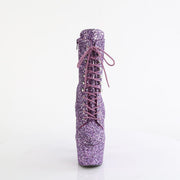 Pleaser ADORE-1020GWR Platform Ankle Boot (Lavender Glitter/Lavender Glitter)