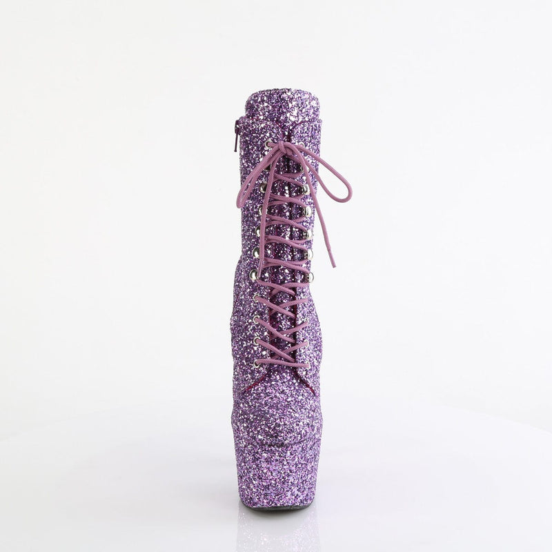 Pleaser ADORE-1020GWR Platform Ankle Boot (Lavender Glitter/Lavender Glitter)