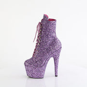 Pleaser ADORE-1020GWR Platform Ankle Boot (Lavender Glitter/Lavender Glitter)
