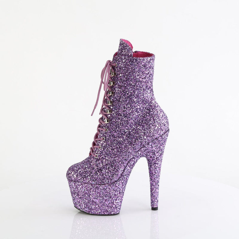 Pleaser ADORE-1020GWR Platform Ankle Boot (Lavender Glitter/Lavender Glitter)