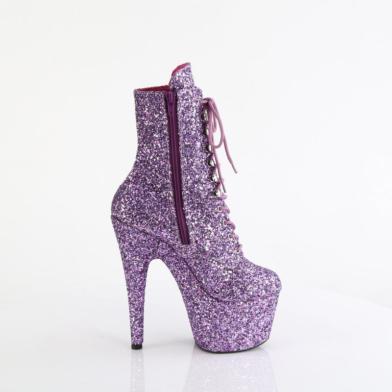 Pleaser ADORE-1020GWR Platform Ankle Boot (Lavender Glitter/Lavender Glitter)