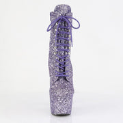 Pleaser ADORE-1020GWR Platform Ankle Boot (Lilac Glitter/Lilac Glitter)