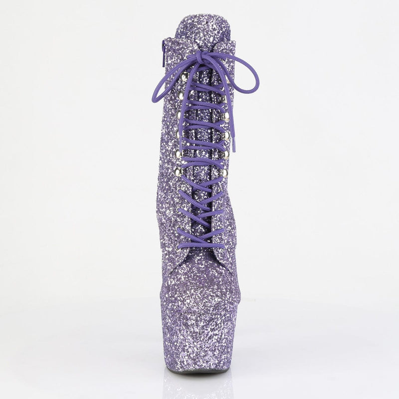 Pleaser ADORE-1020GWR Platform Ankle Boot (Lilac Glitter/Lilac Glitter)