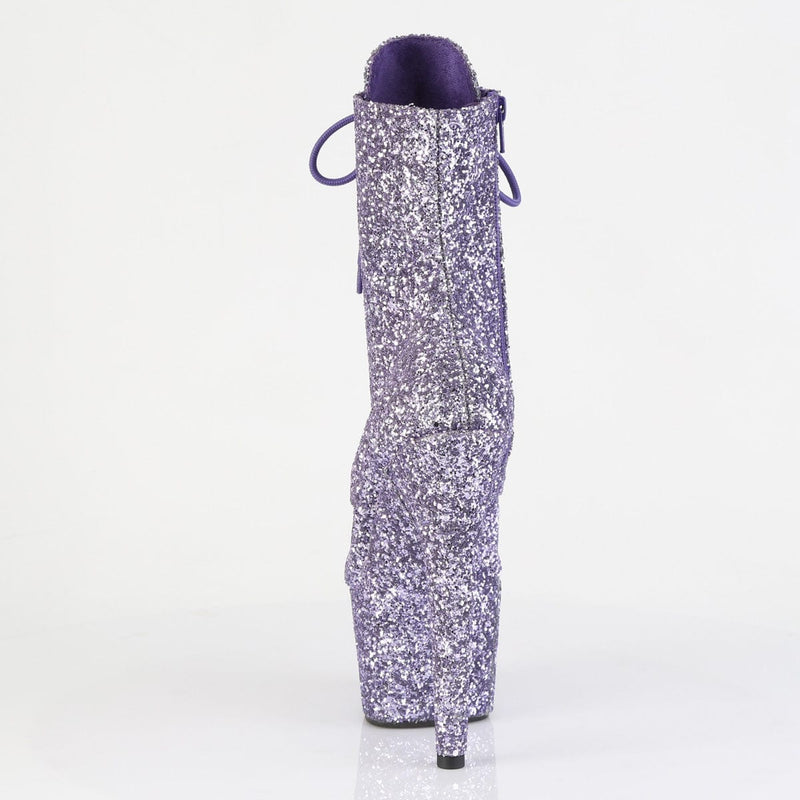 Pleaser ADORE-1020GWR Platform Ankle Boot (Lilac Glitter/Lilac Glitter)