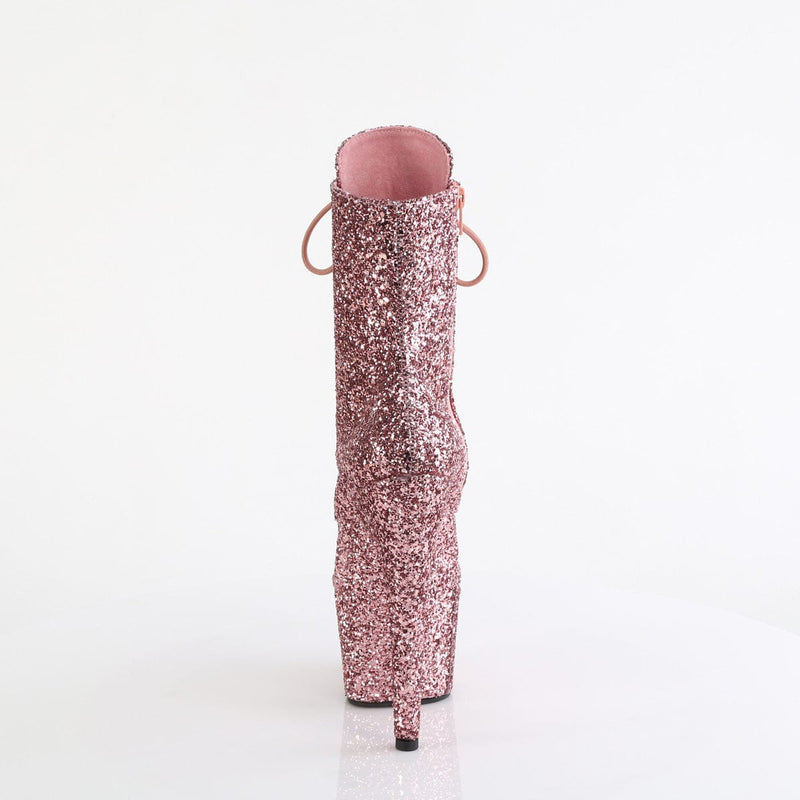 Pleaser ADORE-1020GWR Platform Ankle Boot (Rose Gold Glitter/Rose Gold Glitter)