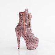 Pleaser ADORE-1020GWR Platform Ankle Boot (Rose Gold Glitter/Rose Gold Glitter)