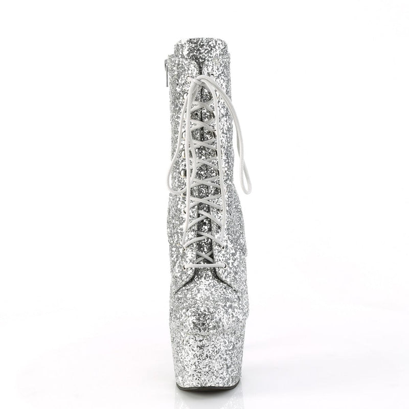 Pleaser ADORE-1020GWR Platform Ankle Boot (Silver Glitter/Silver Glitter)