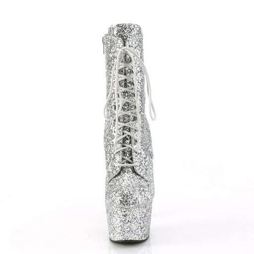 Pleaser ADORE-1020GWR Platform Ankle Boot (Silver Glitter/Silver Glitter)