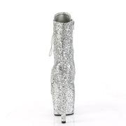 Pleaser ADORE-1020GWR Platform Ankle Boot (Silver Glitter/Silver Glitter)