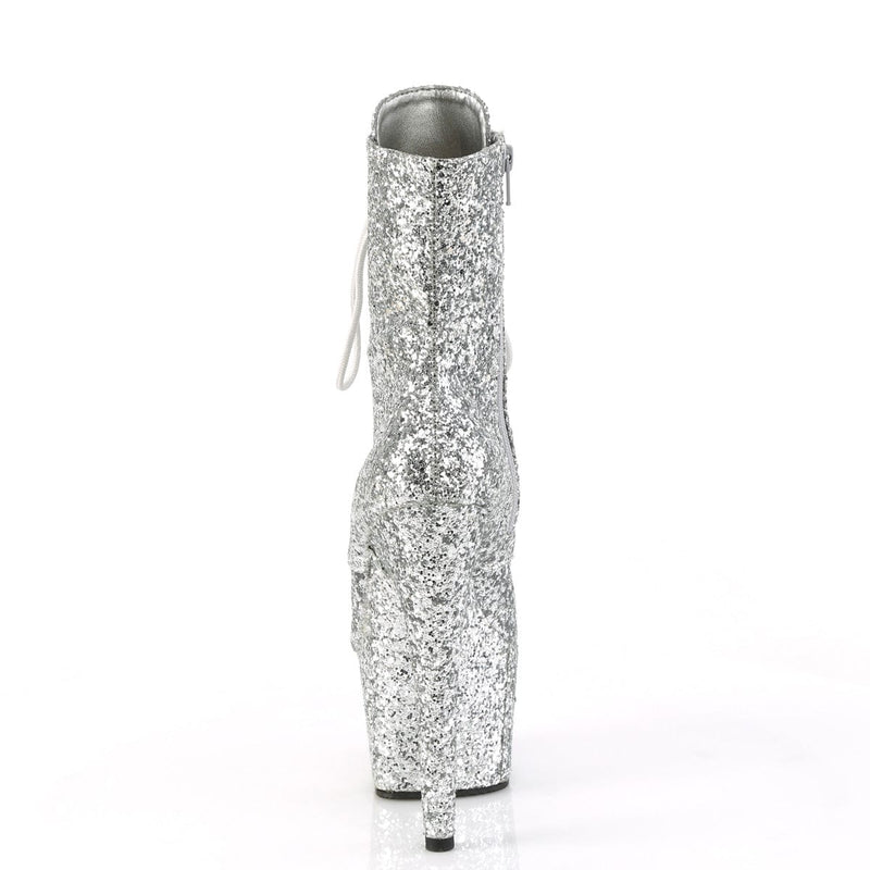 Pleaser ADORE-1020GWR Platform Ankle Boot (Silver Glitter/Silver Glitter)