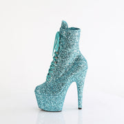 Pleaser ADORE-1020GWR Platform Ankle Boot (Turquoise Glitter/Turquoise Glitter)