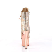 Pleaser ADORE-1020HM Platform Ankle Boot (Rose Gold Holo Metallic Pu/Rose Gold Chrome)