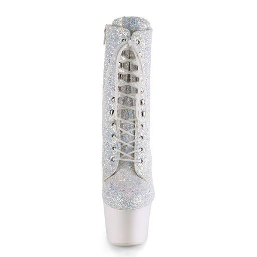 Pleaser ADORE-1020LG Platform Ankle Boot (Neon White Multi Glitter/Neon White)