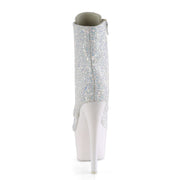 Pleaser ADORE-1020LG Platform Ankle Boot (Neon White Multi Glitter/Neon White)
