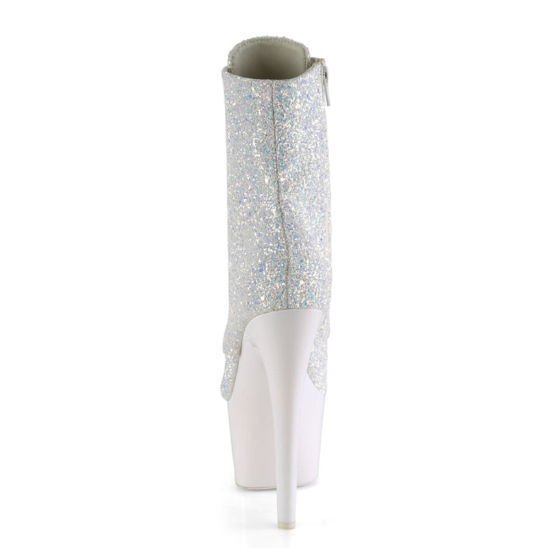 Pleaser ADORE-1020LG Platform Ankle Boot (Neon White Multi Glitter/Neon White)