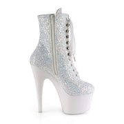 Pleaser ADORE-1020LG Platform Ankle Boot (Neon White Multi Glitter/Neon White)
