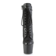 Pleaser ADORE-1020PK Platform Ankle Boot (Black Faux Leather/Black Matte)