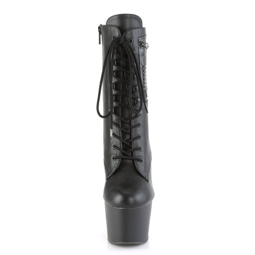 Pleaser ADORE-1020PK Platform Ankle Boot (Black Faux Leather/Black Matte)