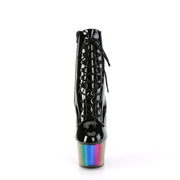 Pleaser ADORE-1020RC Platform Ankle Boot (Black Patent/Rainbow Chrome)