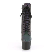 Pleaser ADORE-1020REFL Platform Ankle Boot (Green Multi Reflective/Black Matte)
