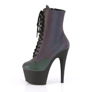 Pleaser ADORE-1020REFL Platform Ankle Boot (Green Multi Reflective/Black Matte)