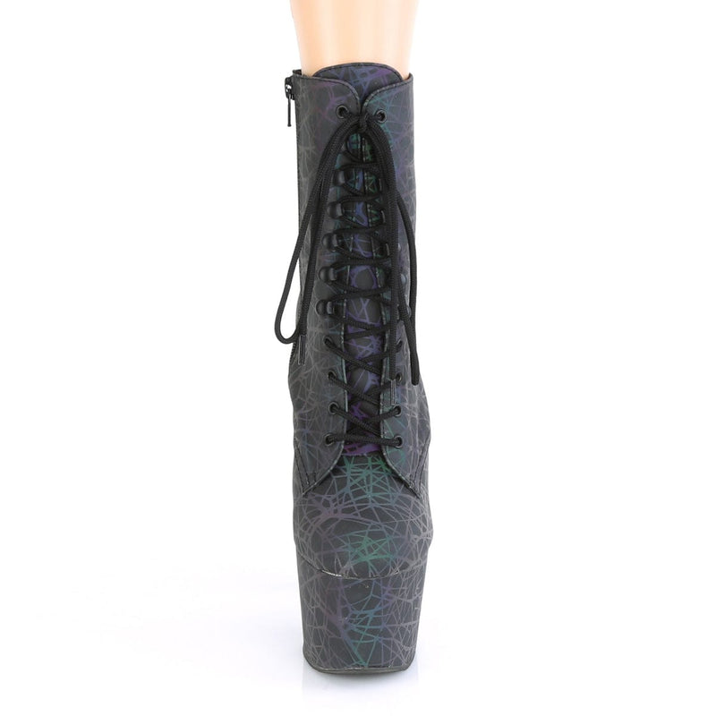 Pleaser ADORE-1020REFL Platform Ankle Boot (Green-Purple Refl./Green-Purple Refl.)